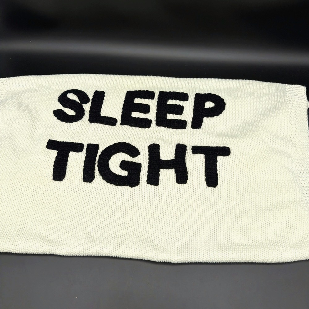 Pottery Barn Modern Baby Sleep Tight Knit Cotton Blanket White 40x30 inches